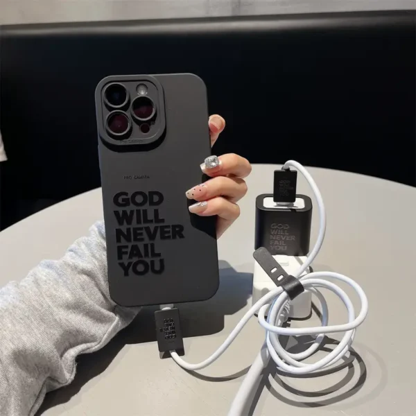 Conjunto de funda de teléfono y funda de cargador