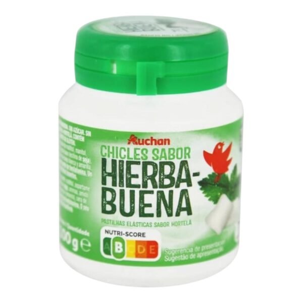Chicles Auchan sabor hierba buena