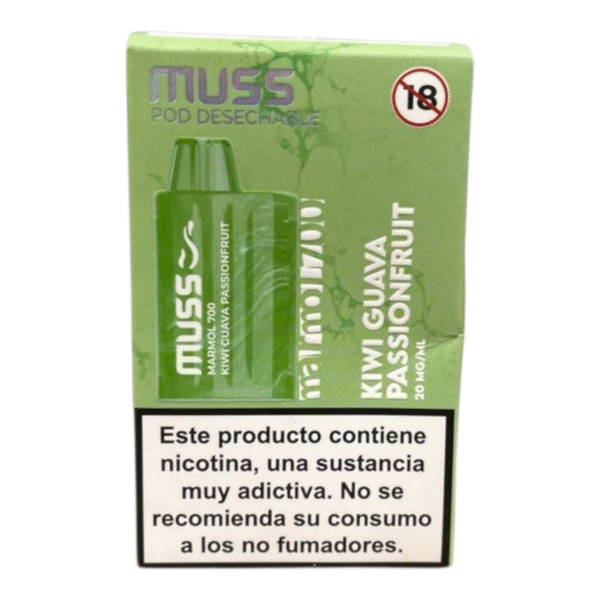 Vaper Desechable Muss Marmol 700 Kiwi Passion Fruit Guava 20mg 2ml