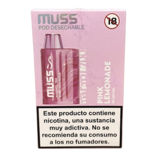 Vaper Desechable Muss Tech 8000 Pink Lemonade 0mg 15ml