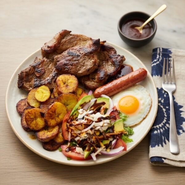 Plato combinado de chuleta de cerdo