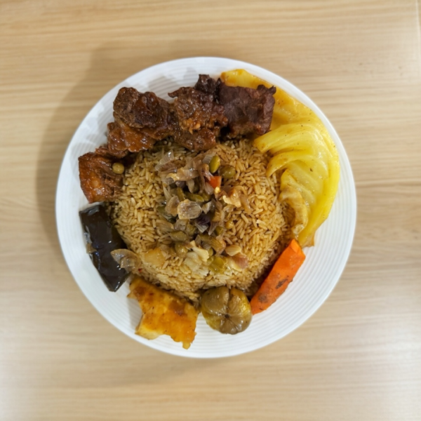 Arroz senegalés con carne