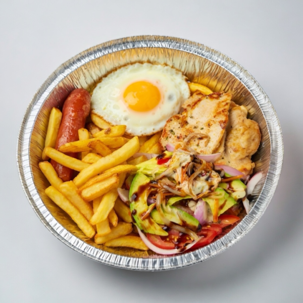 Plato combinado de pechuga de pollo