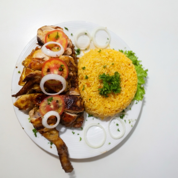 Arroz curry con pollo