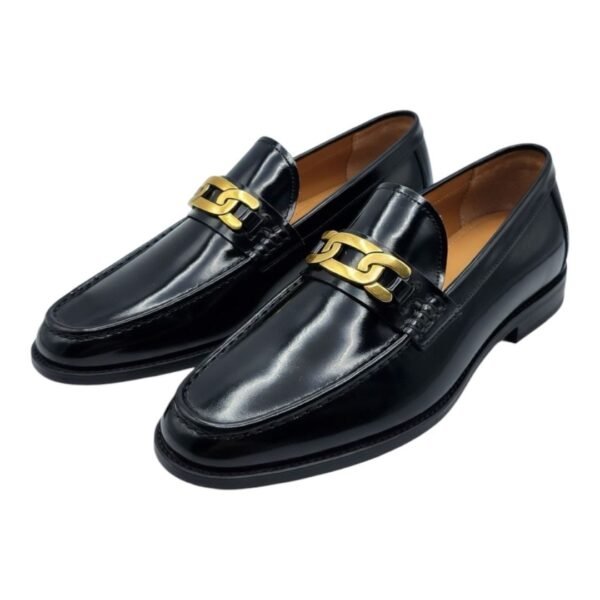 Mocasines de Piel Estilo "Chain Loafer"