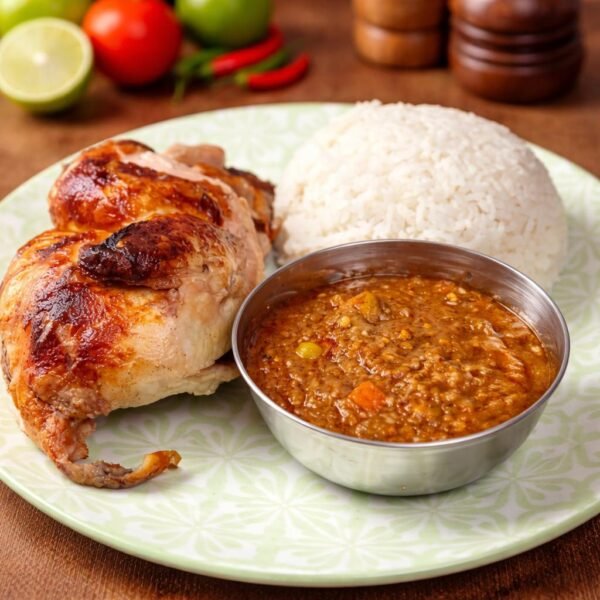 Medio pollo con arroz