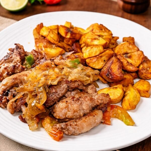 Bistec con plátano
