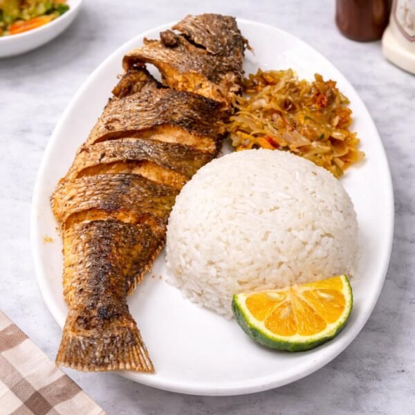 Pescado con arroz