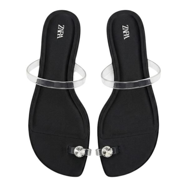 Sandalias Planas con Joya y Tiras Transparentes - ZARA