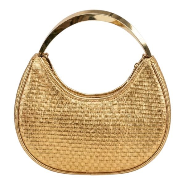 Bolso de Hombro de Rafia Metalizada