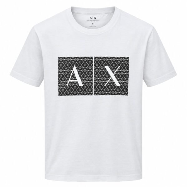 Camiseta de manga corta Armani Exchange para hombre en color blanco con logotipo gráfico.