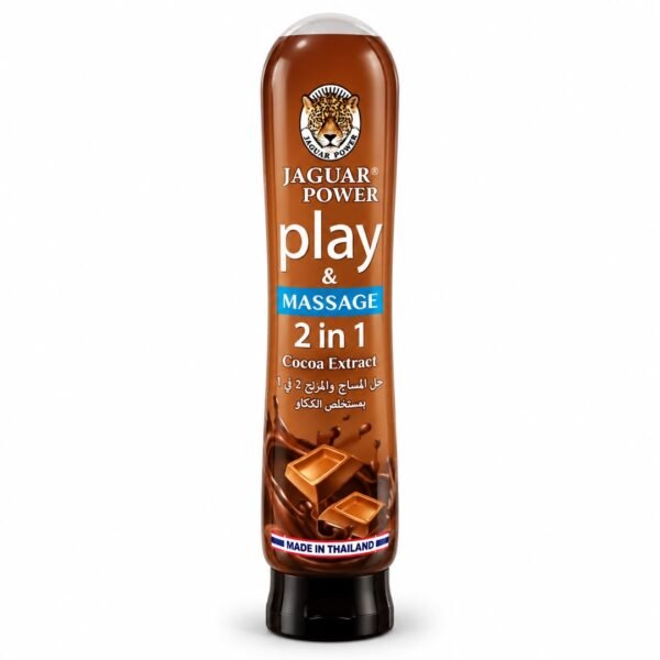 Gel de masajes y lubricante 2 en 1 Jaguar Power Play con extracto de cacao