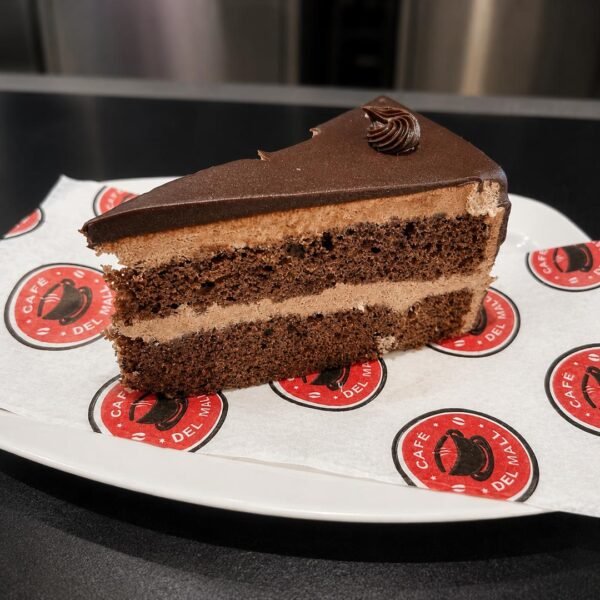 Trozo de pastel de chocolate