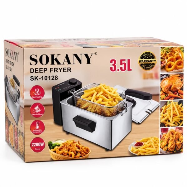Freidora eléctrica SOKANY de 3,5 litros — Modelo SK-10128.